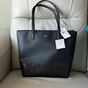 Kate Spade Black Glitter Tote new with tags